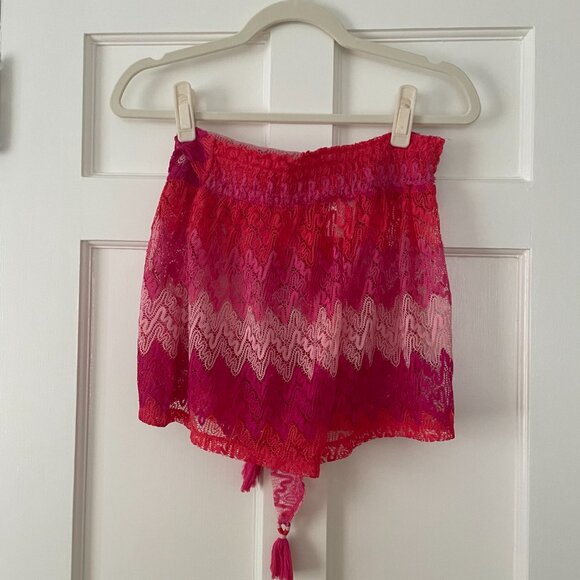 Trina Turk Crochet Multi Color Cover Up Shorts With Pockets Women's Size L NWT - Picture 4 of 5